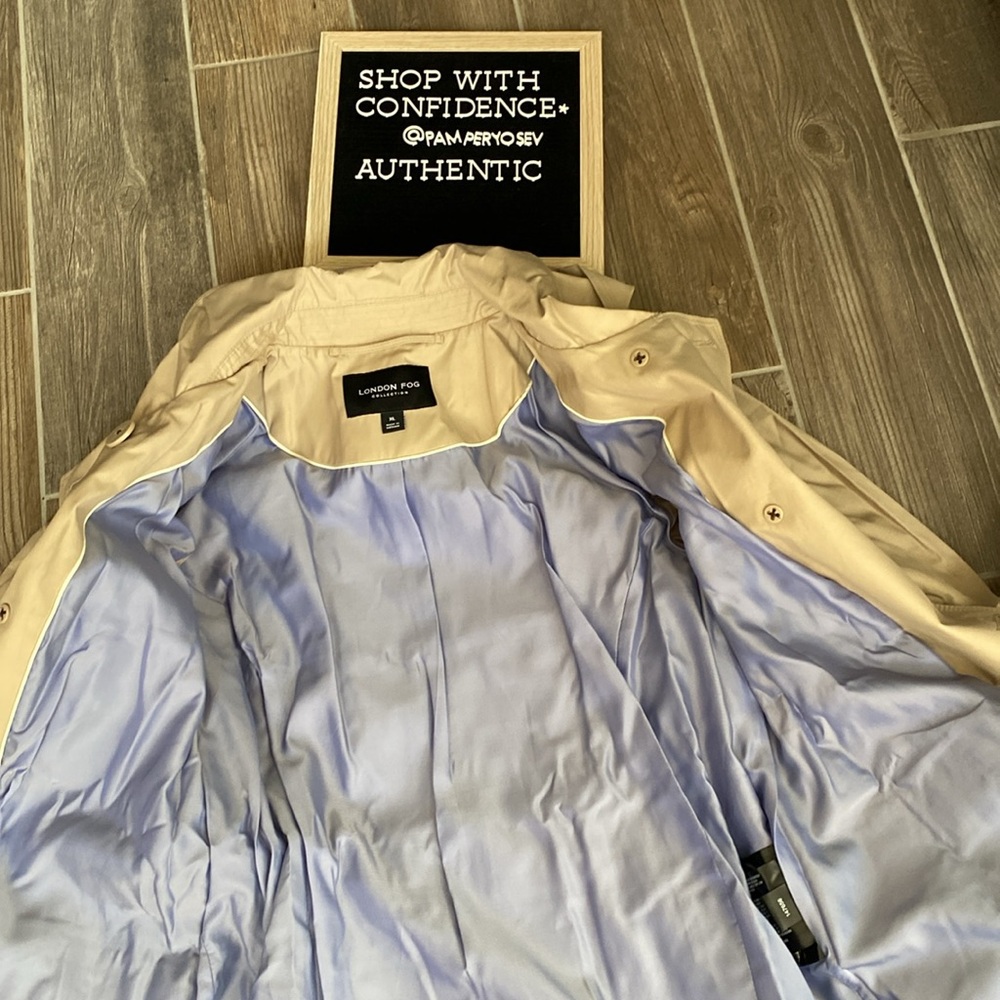 London Fog Women's Double-Breasted Hooded Trench Rainco - Picture 11 of 12